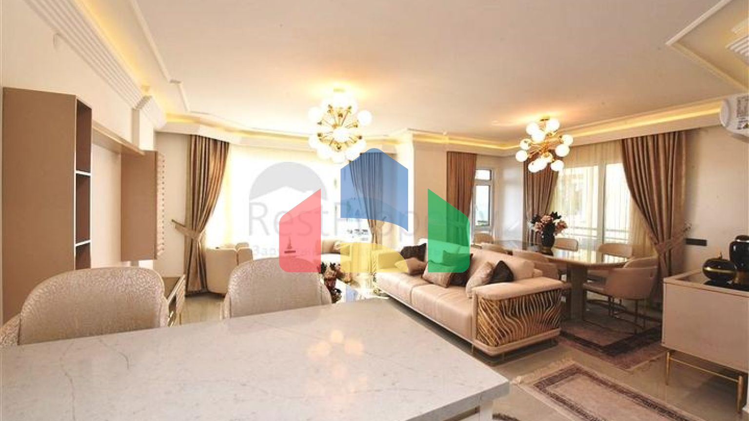 Уютные апартаменты 2+1 с видом на море в Тосмуре