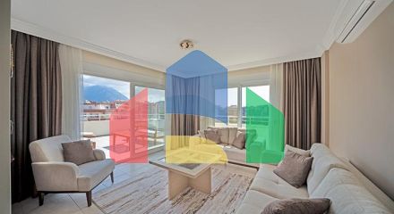 Просторий пентхаус 3 + 2 з терасою в облаштованому житловому комплексі району Тосмур