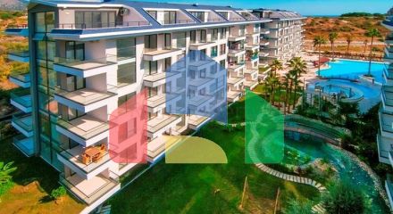 Two-bedroom apartment with designer furniture in Kestel district