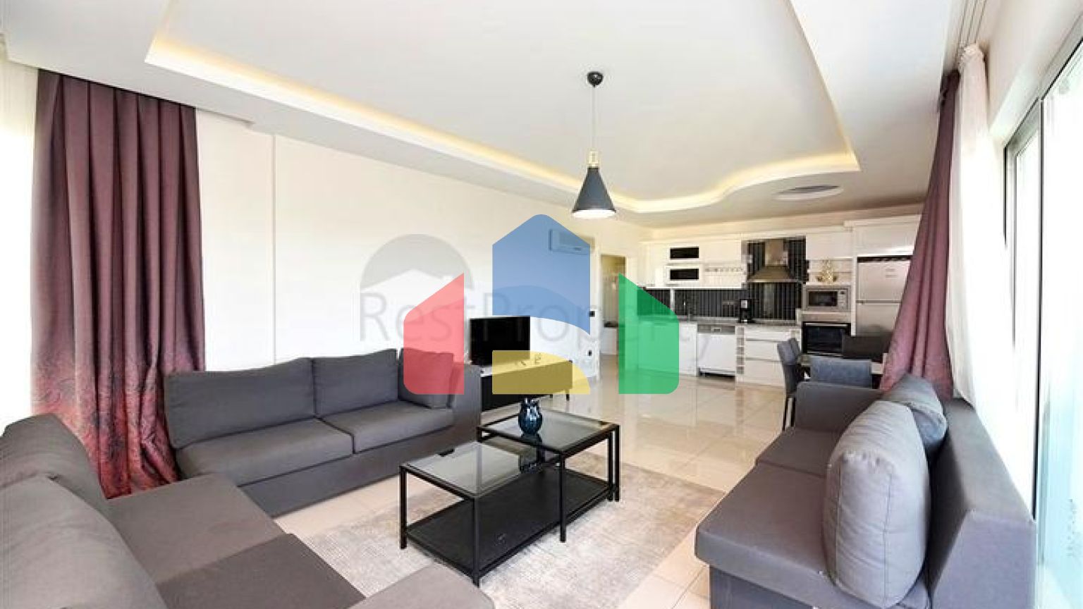 Апартаменты 2+1с видом на море в районе Кестель