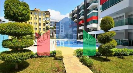 Furnished 1+1 apartment with sea view in Kestel area