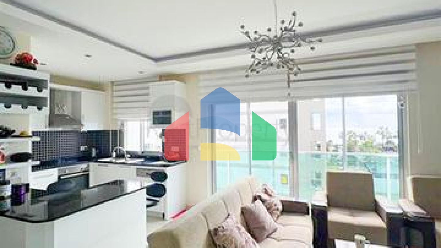 Меблированная квартира 1+1 с видом на море в районе Кестель