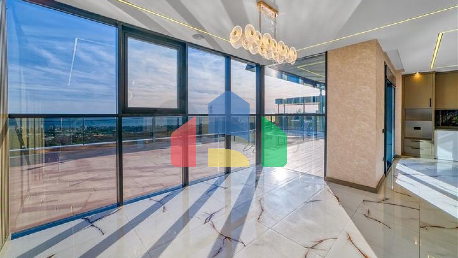 Простора вілла 4 + 1 з видом на море і власною інфраструктурою в Кестелі