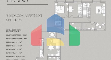 Продажа - Двухуровневая квартира 110 m² на Крите