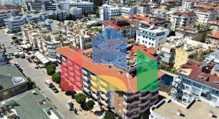 1+1 apartment in Oba area just 550 m from the sea