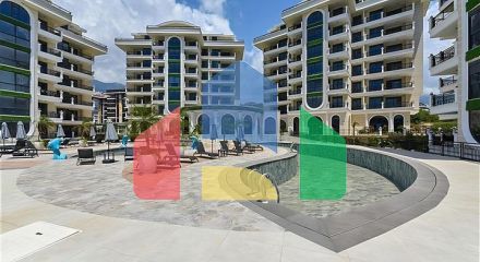 Светлая и просторная квартира в современном жилом комплексе в районе Оба