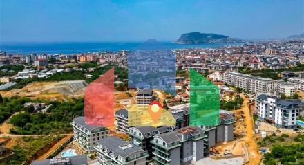 Пентхаус 2 + 1 з видом на море і фортеця Кале в районі Оба