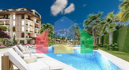 1+1 apartment in the Oba area in a complex with a family concept