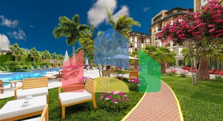 1+1 apartment in the Oba area in a complex with a family concept
