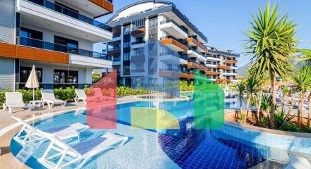 Modern furnished apartment in a residential complex with rich infrastructure in the Oba area