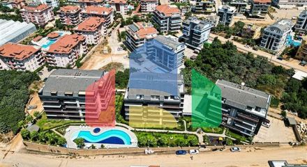 Modern furnished apartment in a residential complex with rich infrastructure in the Oba area