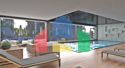 Нова квартира з однією спальнею в районі Оба