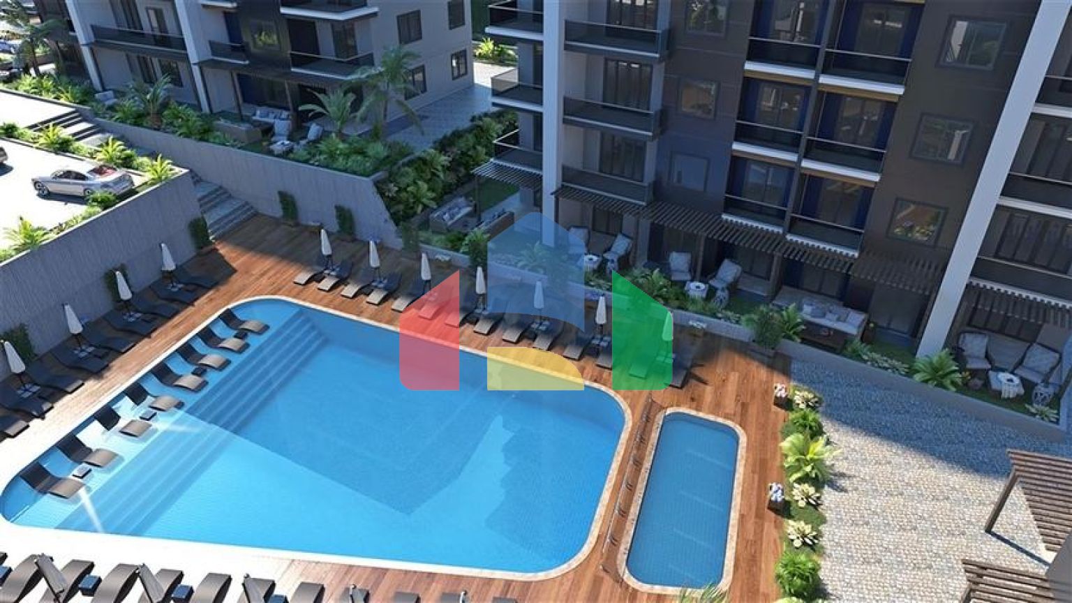 Нова квартира з однією спальнею в районі Оба