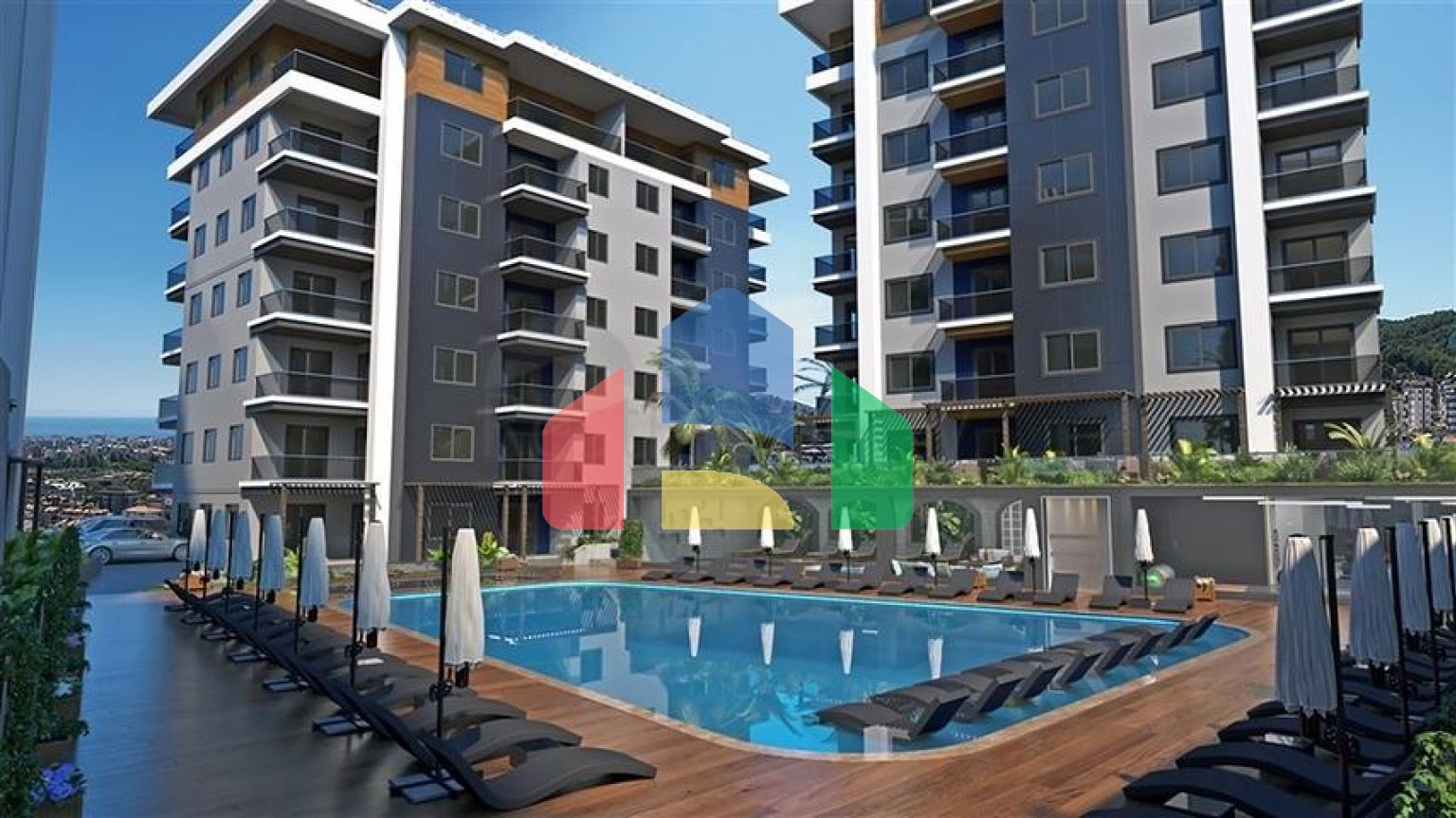 Нова квартира з однією спальнею в районі Оба