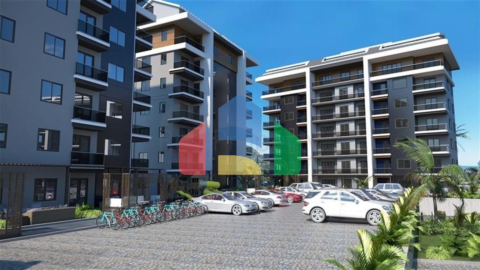 Нова квартира з однією спальнею в районі Оба