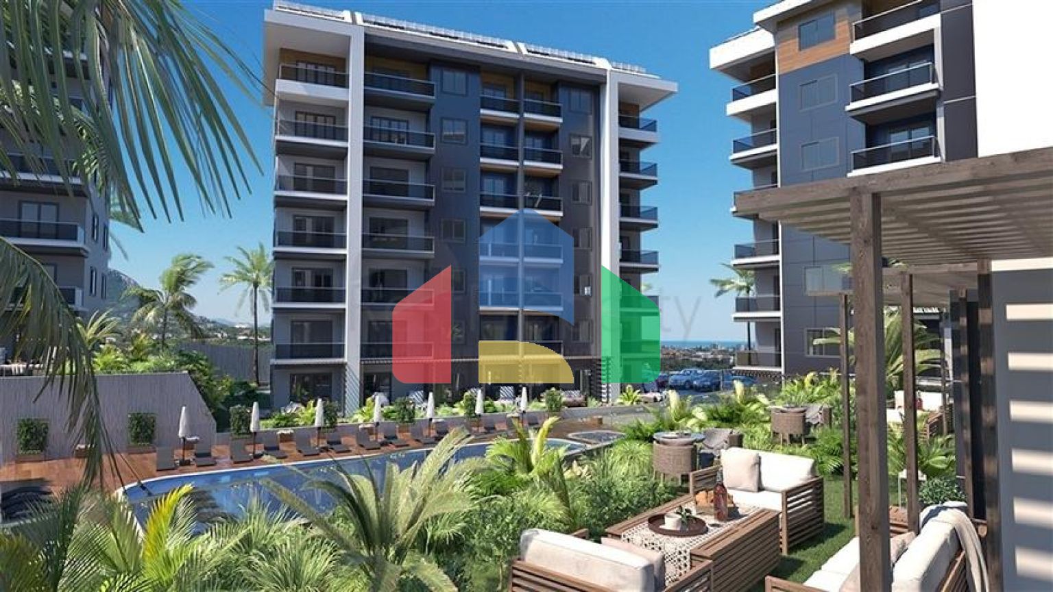 Нова квартира з однією спальнею в районі Оба