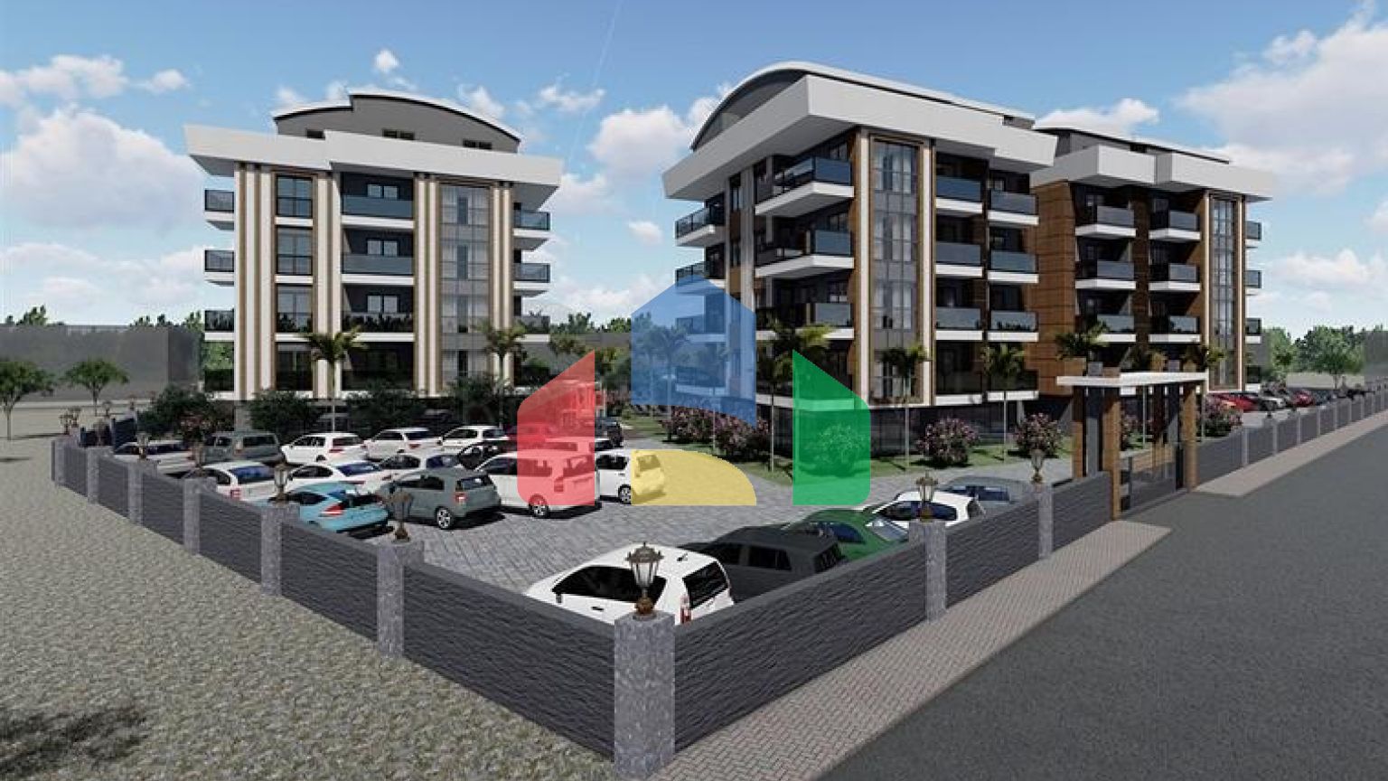 Строящийся жилой комплекс в европейском районе Оба