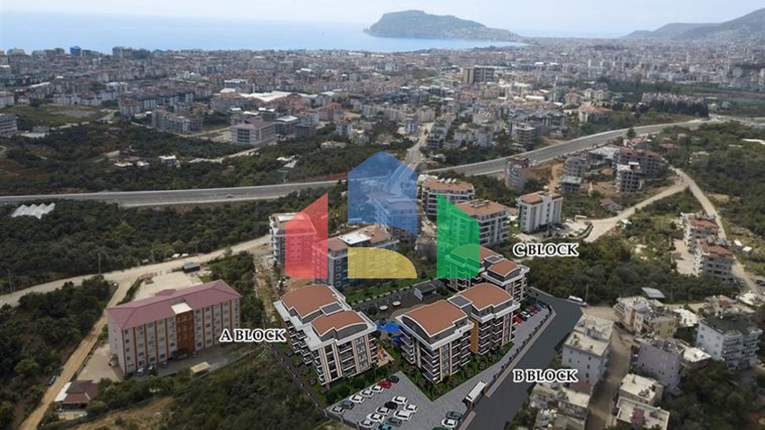 Строящийся жилой комплекс в европейском районе Оба