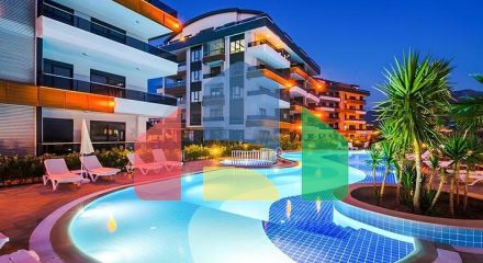 Пентхаус 6+1 с террасами в районе Оба