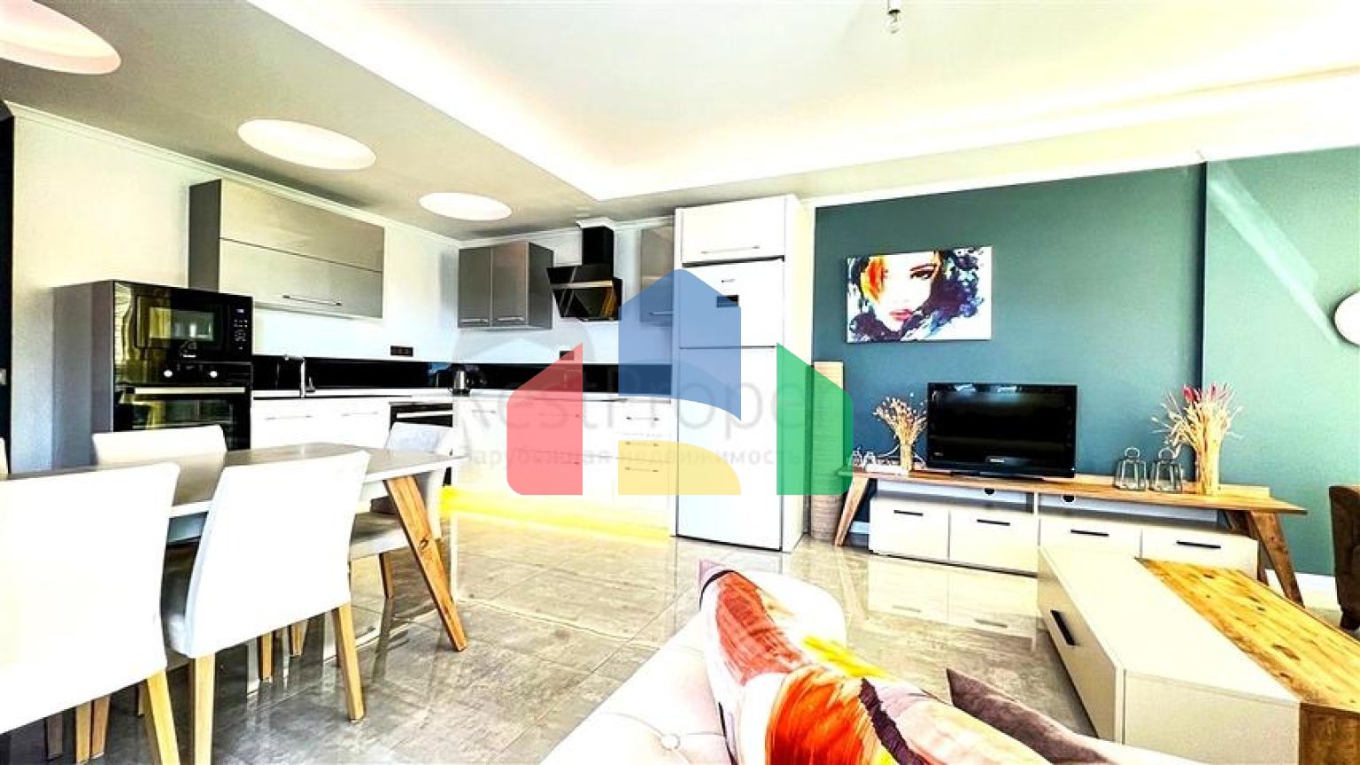 Квартира 3+1 в благоустроенном жилом комплексе района Оба