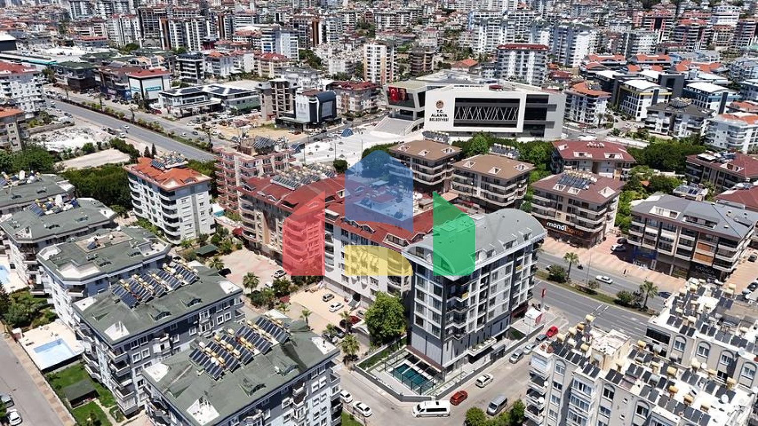 Двухкомнатная квартира 1+1 в современном доме района Оба