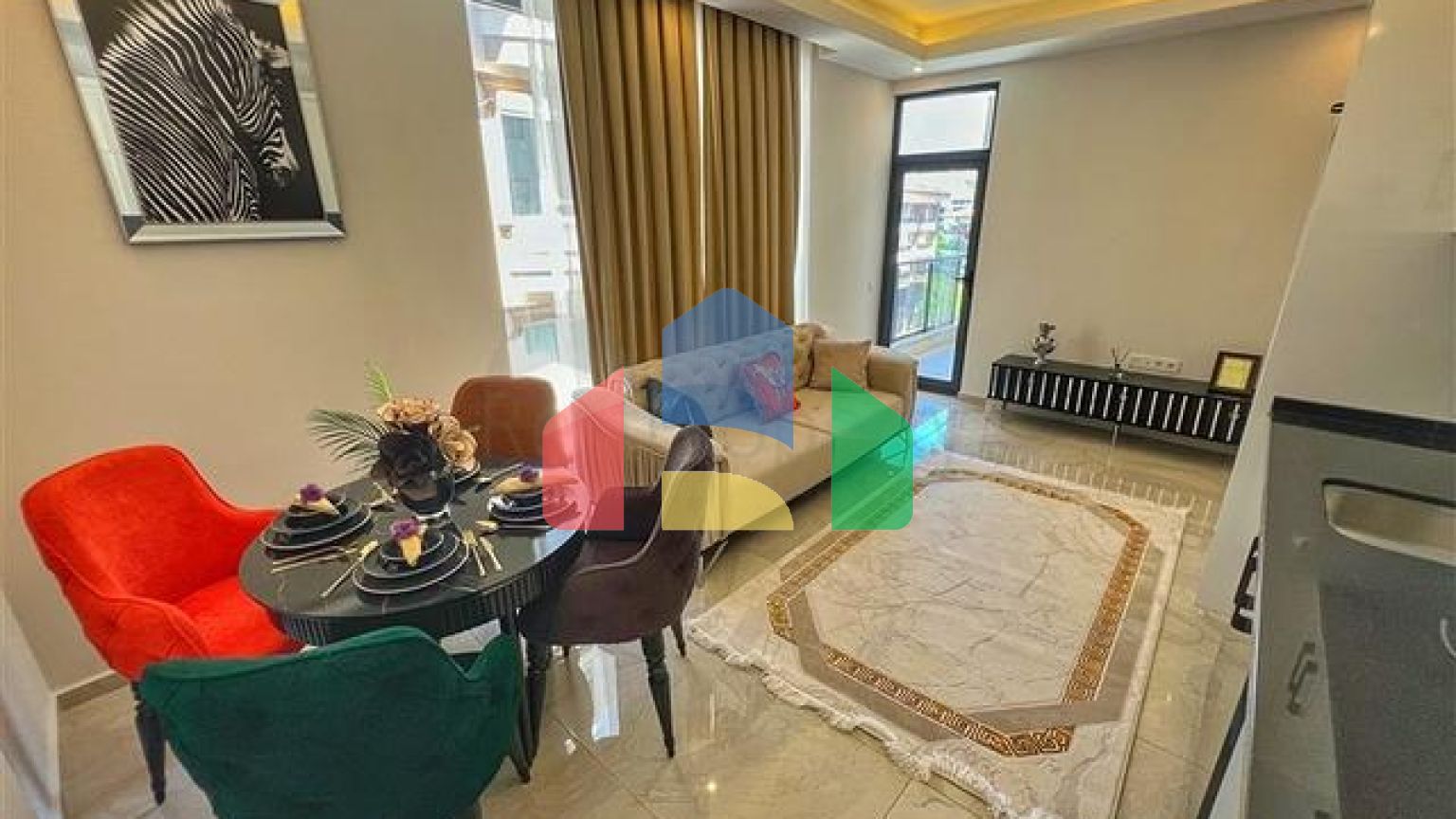 Двухкомнатная квартира 1+1 в современном доме района Оба