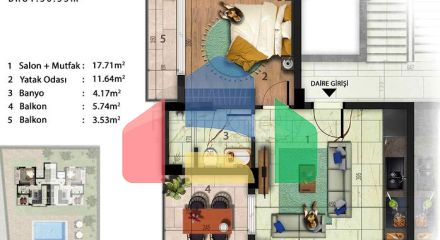 Квартиры планировки 1+1 и 3+1 дуплекс в районе Кемер - Анталия