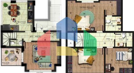 Квартиры планировки 1+1 и 3+1 дуплекс в районе Кемер - Анталия