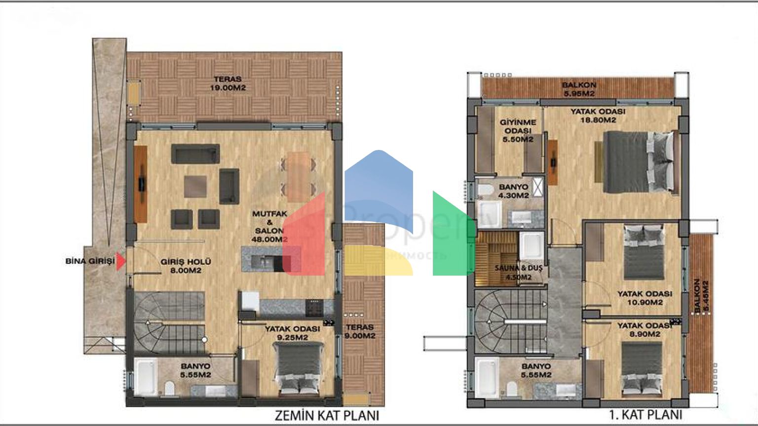 Вілли в мікрорайоні Чамюва, Кемер-Анталія .