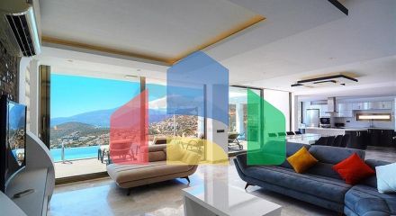 Приватна вілла 5 + 1 у Калкані з видом на море та острови