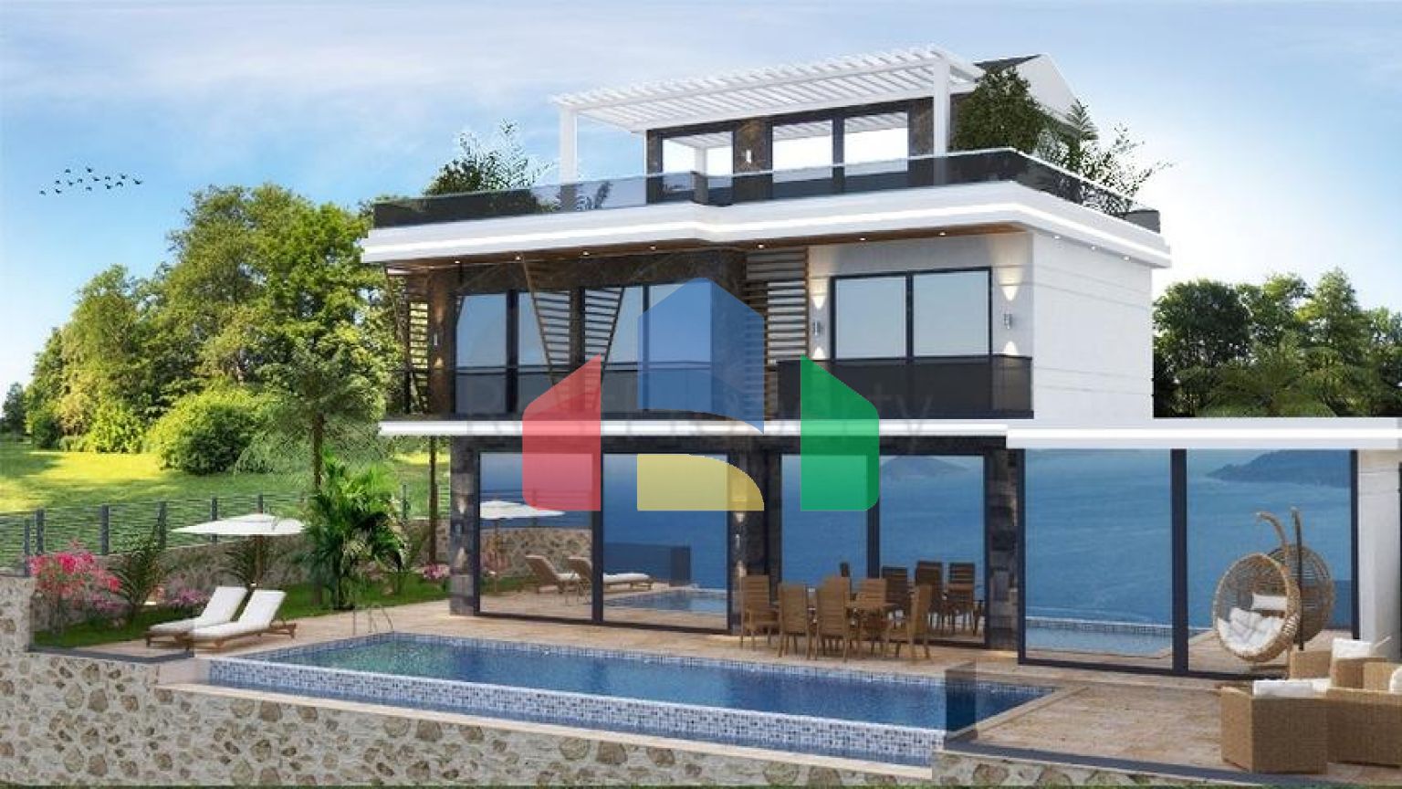 Вилла планировки 4+1 в районе Фетхие - Анталия