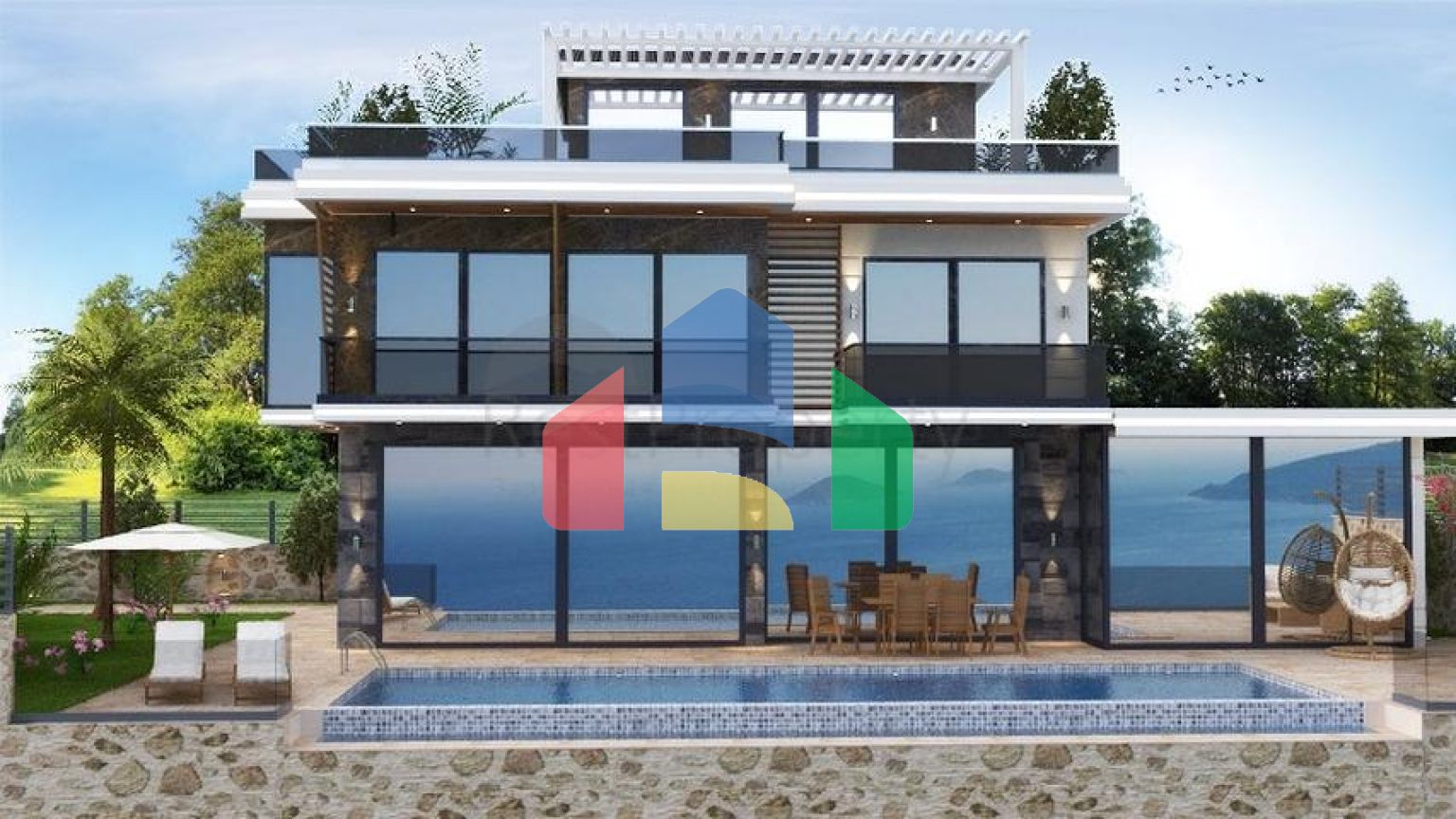 Вилла планировки 4+1 в районе Фетхие - Анталия