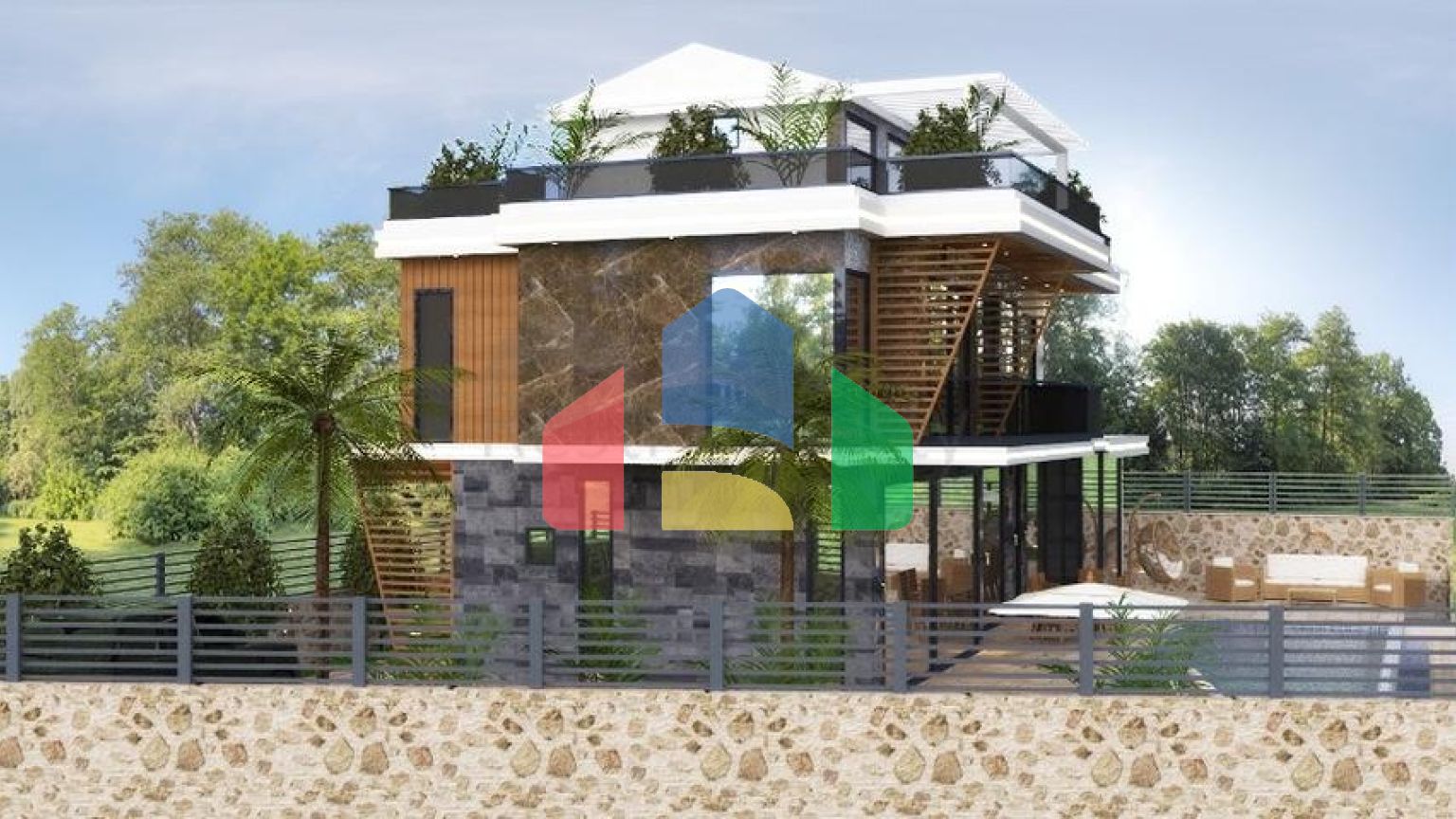 Вилла планировки 4+1 в районе Фетхие - Анталия