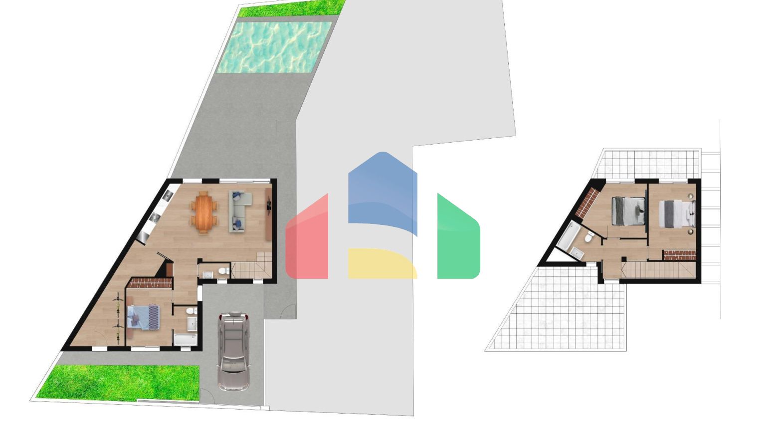 Новая вилла с частным бассейном, готовая к заселению, всего в 500 м от пляжа