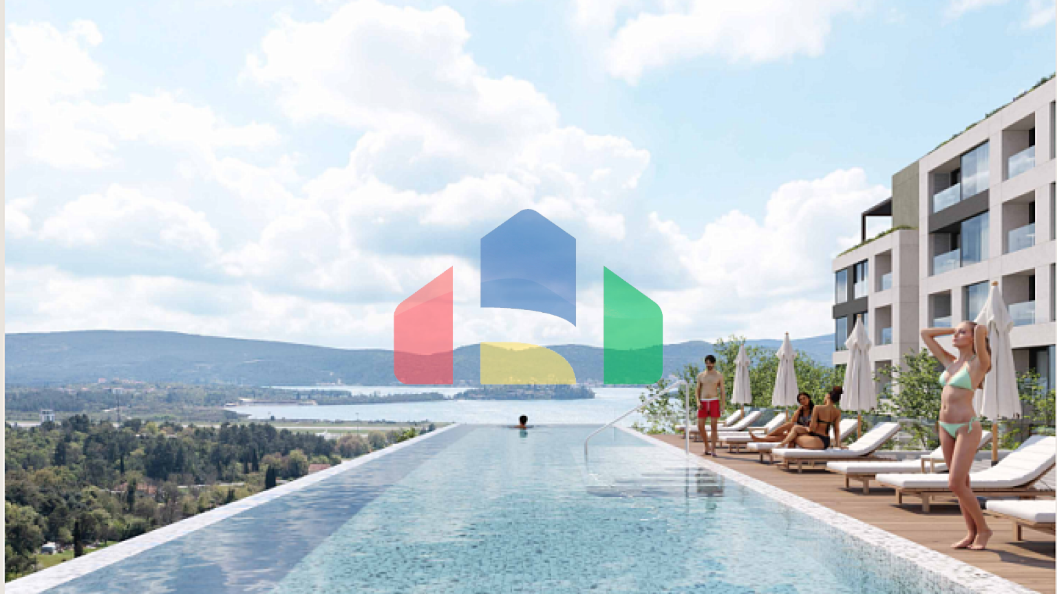 Современный жилой комплекс с видом на море в Тивате