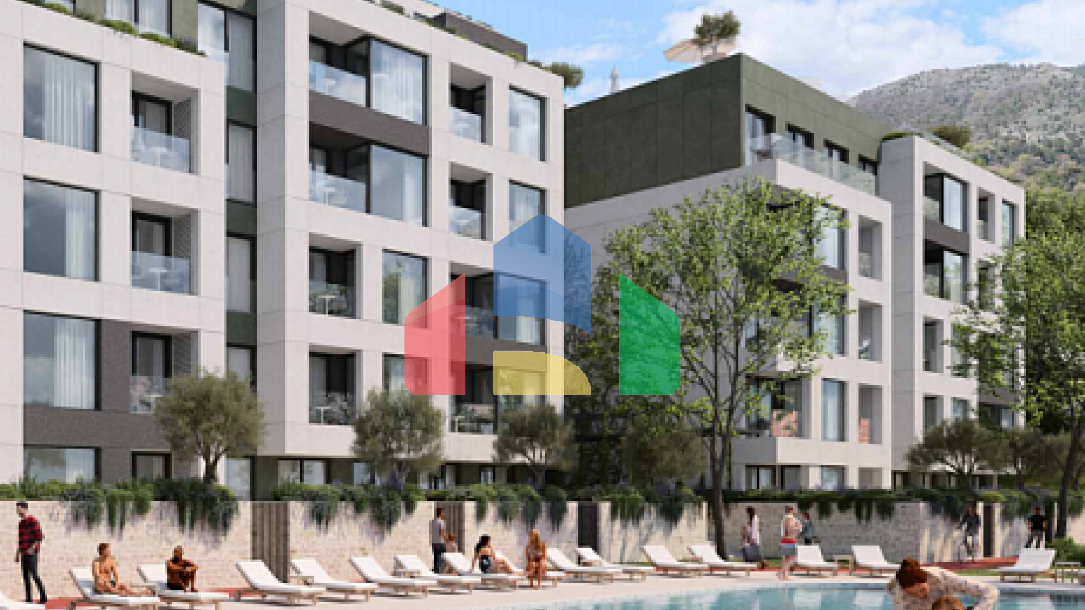 Современный жилой комплекс с видом на море в Тивате