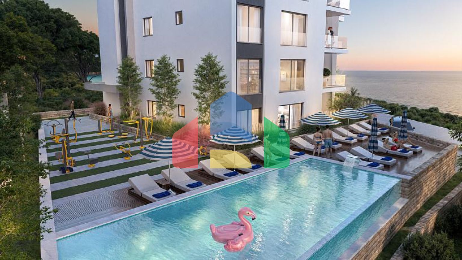 Апартаменты в Баре с бассейном и захватывающим видом на море