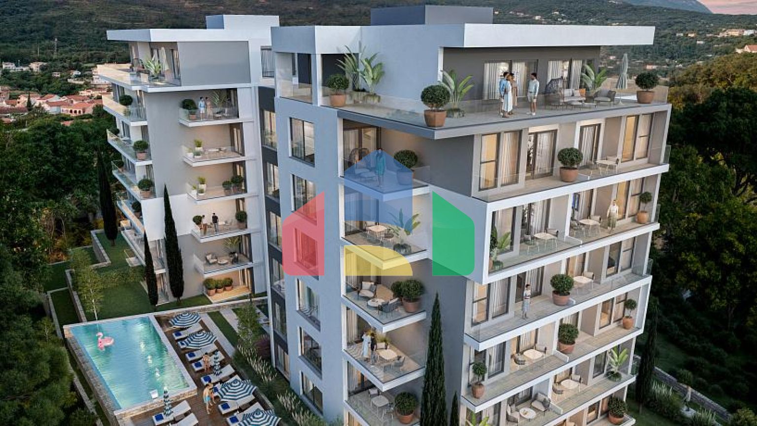 Апартаменты в Баре с бассейном и захватывающим видом на море