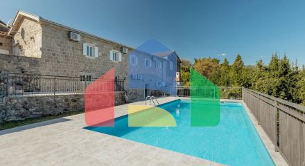 Qualitatively restored stone house with a swimming pool and panoramic views of the bay in Zabrje, Lustica peninsula