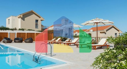 A complex of modern villas with a beautiful view