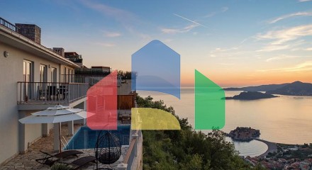 A complex of modern villas with a beautiful view