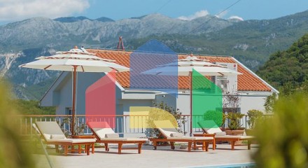 A complex of modern villas with a beautiful view