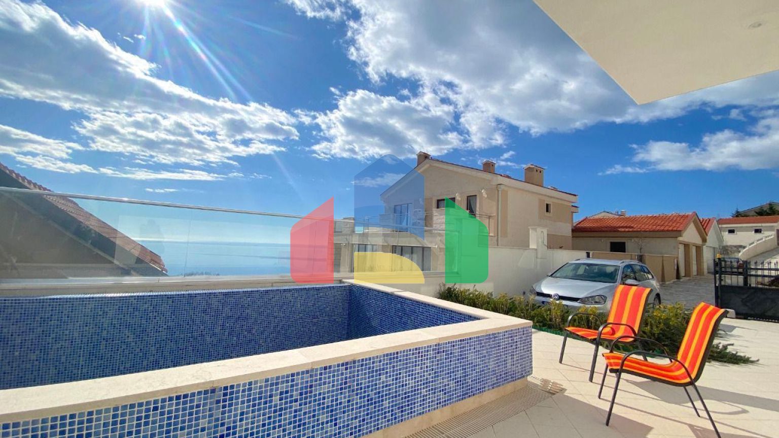 Роскошная вилла с видом на море и бассейном в Близикуче