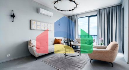 Таунхаус с панорамным видом на море в закрытой резиденции в Будванской ривьере