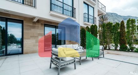 Таунхаус с панорамным видом на море в закрытой резиденции в Будванской ривьере