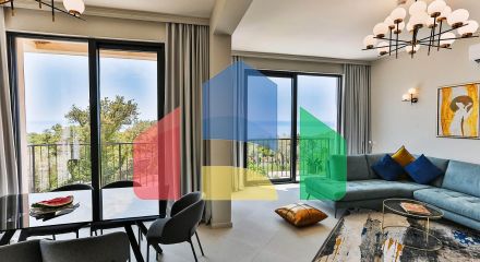 Townhouse with panoramic views of the Adriatic Sea in a gated complex in the Budva Riviera
