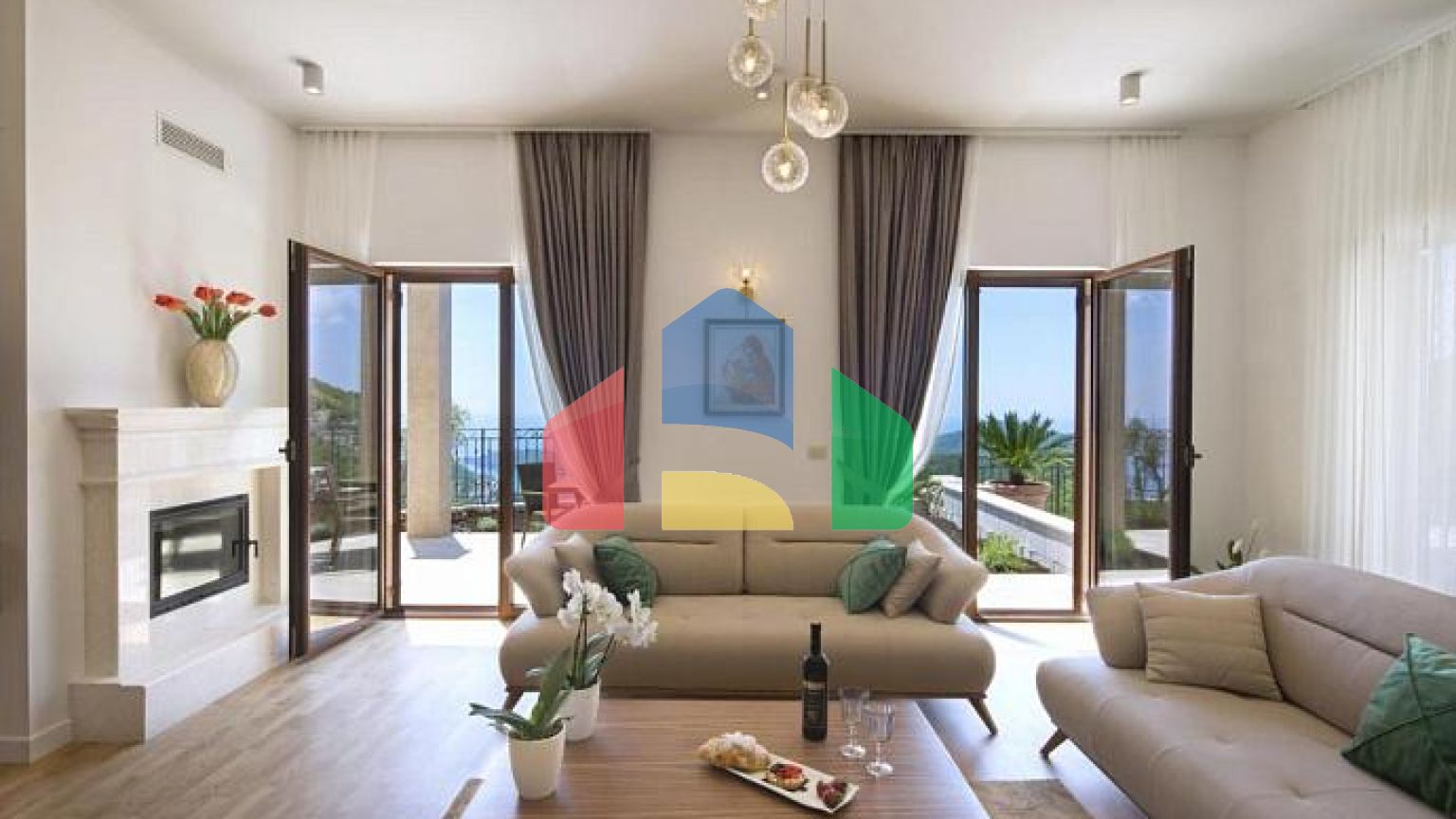 Прекрасная вилла с панорамным видом на море.