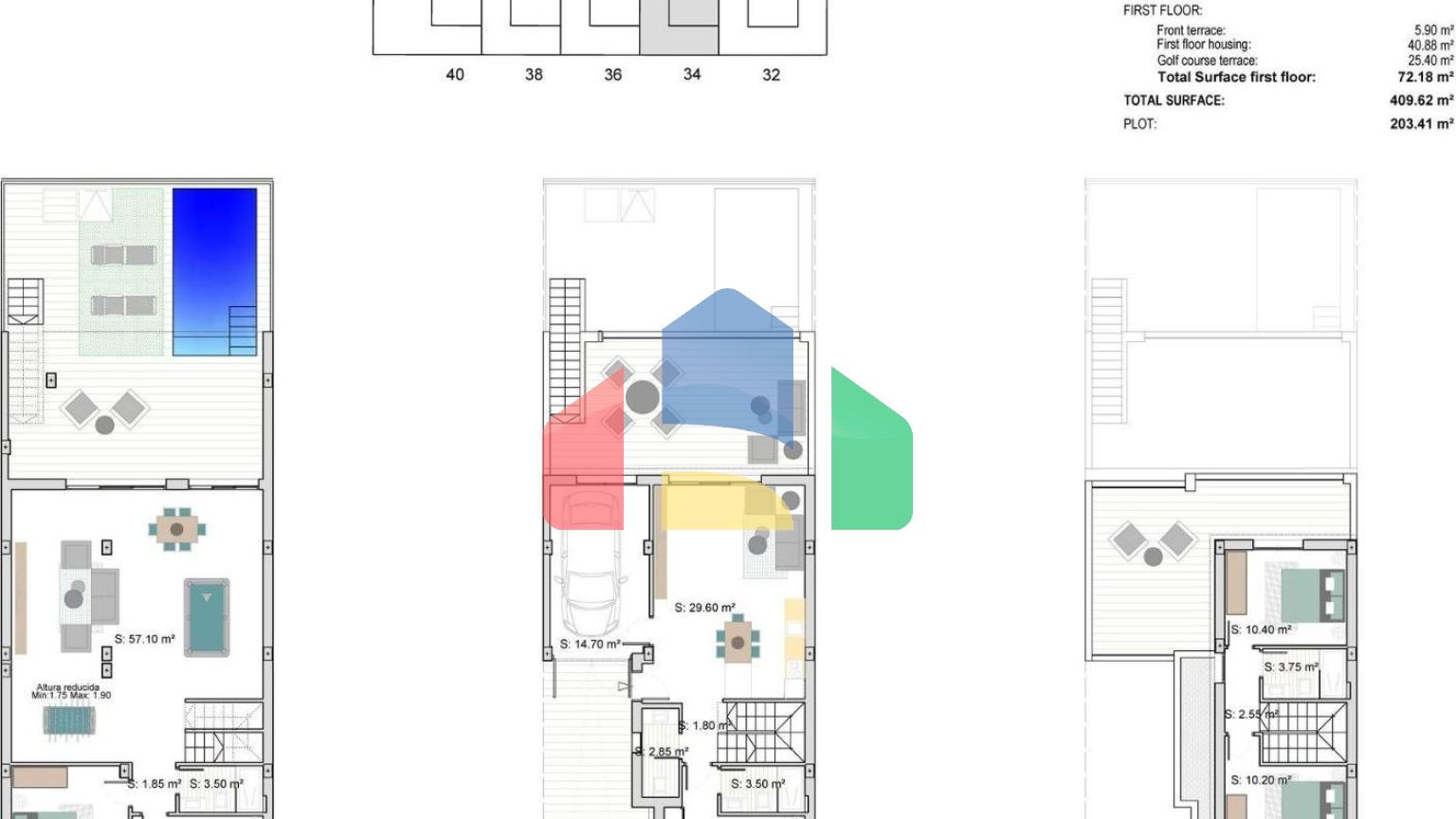 Сдворенные и отдельно стоящие виллы новой постройки в La Serena Golf-Los Alcázares