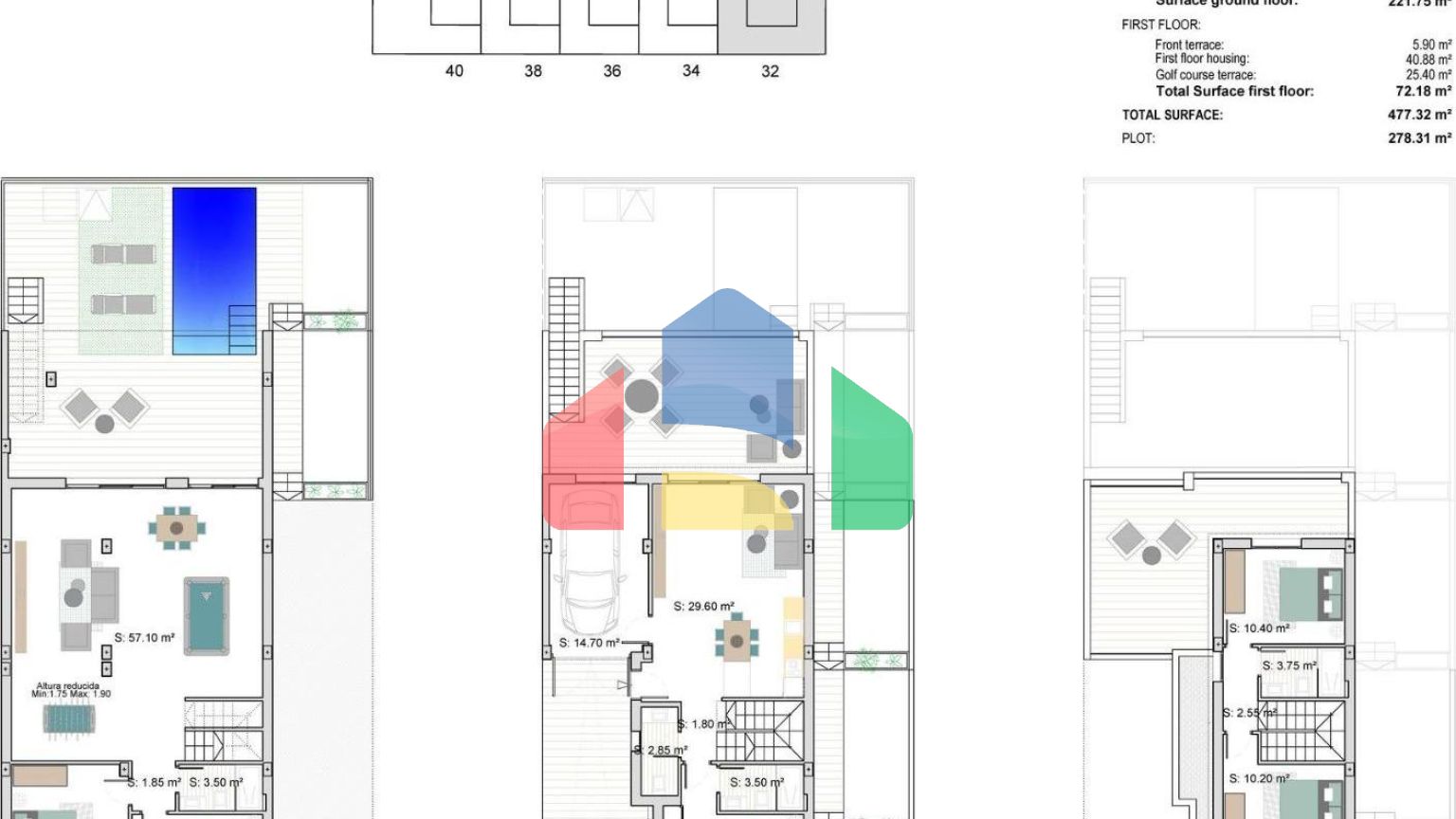 Сдворенные и отдельно стоящие виллы новой постройки в La Serena Golf-Los Alcázares