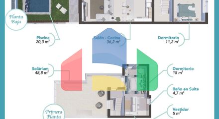 Виллы новой постройки рядом с гольф-клубом La Serena и пляжем в Лос-Алькасаресе Виллы новой постройки рядом с гольф-клубом La Serena и пляжем в Лос-Алькасаресе